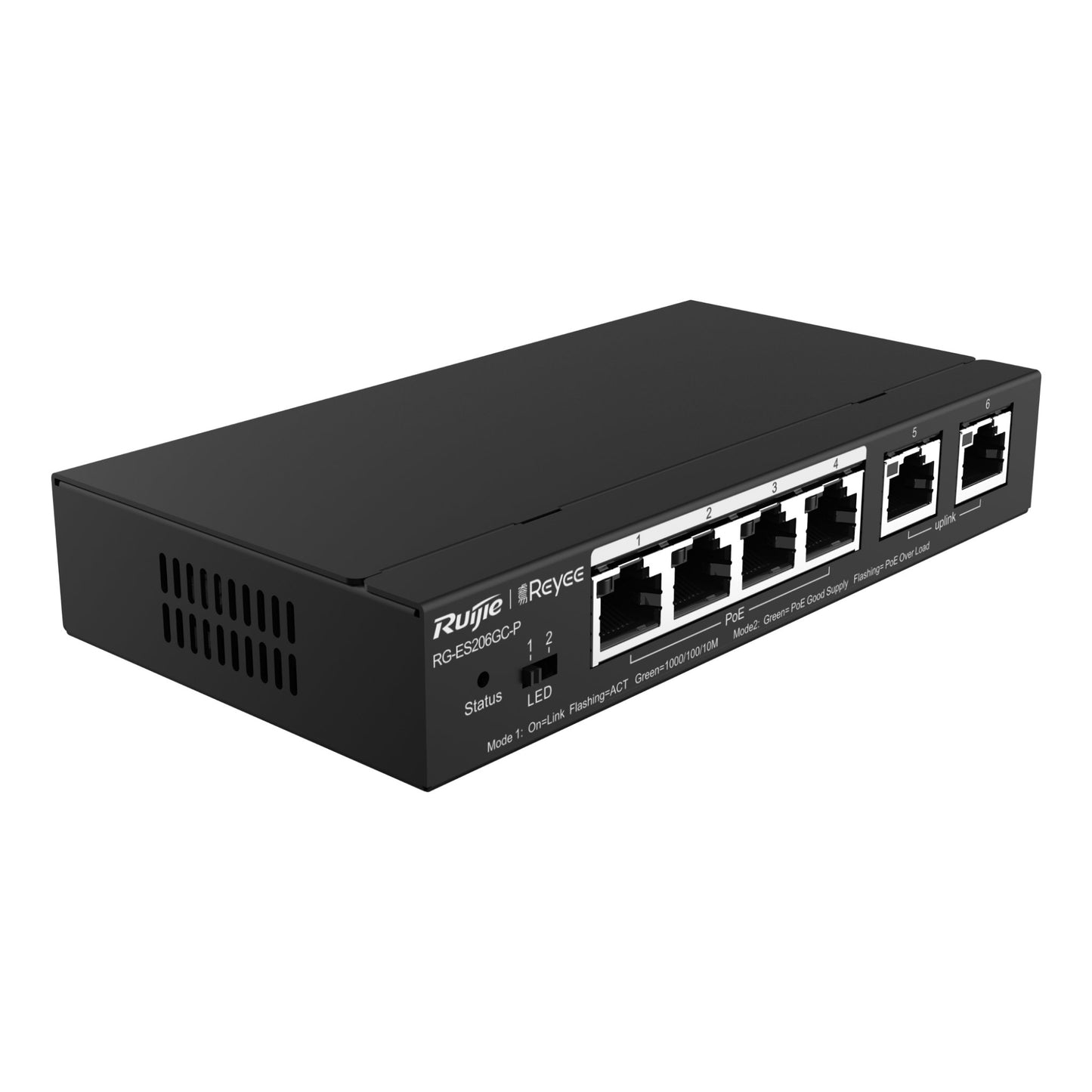 RG-ES206GC-P, Smart Cloud Managed PoE-Switch - 6xGE | L2 | PoE | CCTV