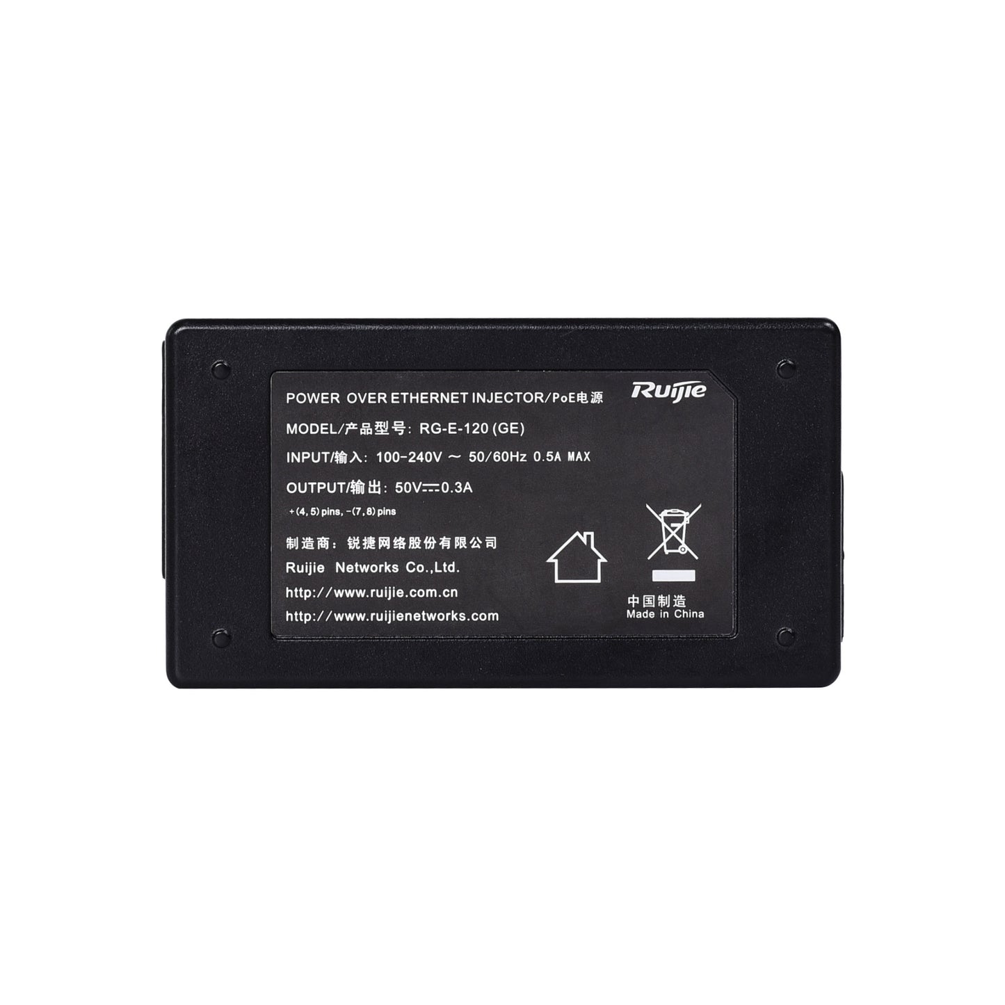 RG-E-120GE, PoE Injektor RJ45 - 1*GE | 15W | PoE 802.3af