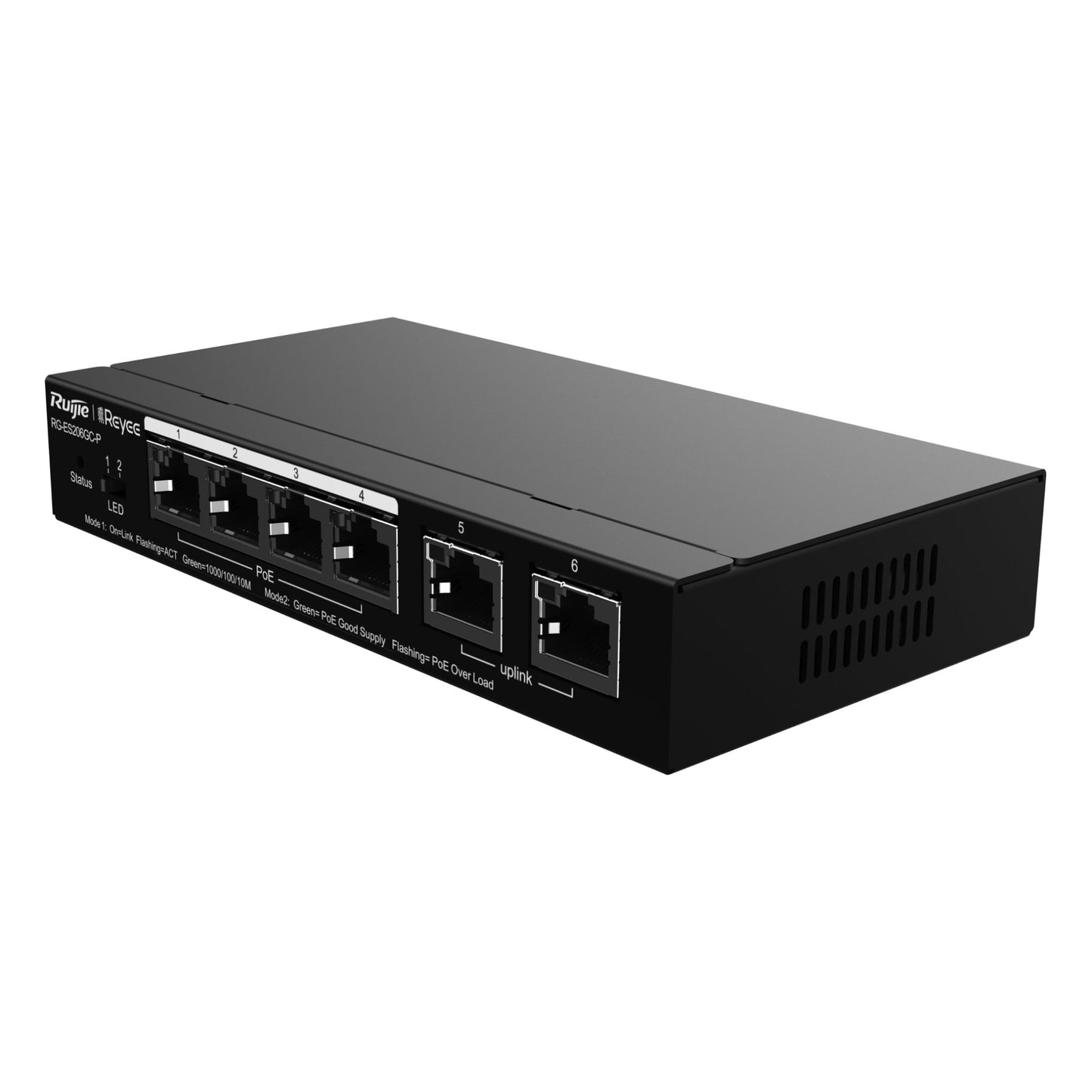 RG-ES206GC-P, Smart Cloud Managed PoE-Switch - 6xGE | L2 | PoE | CCTV
