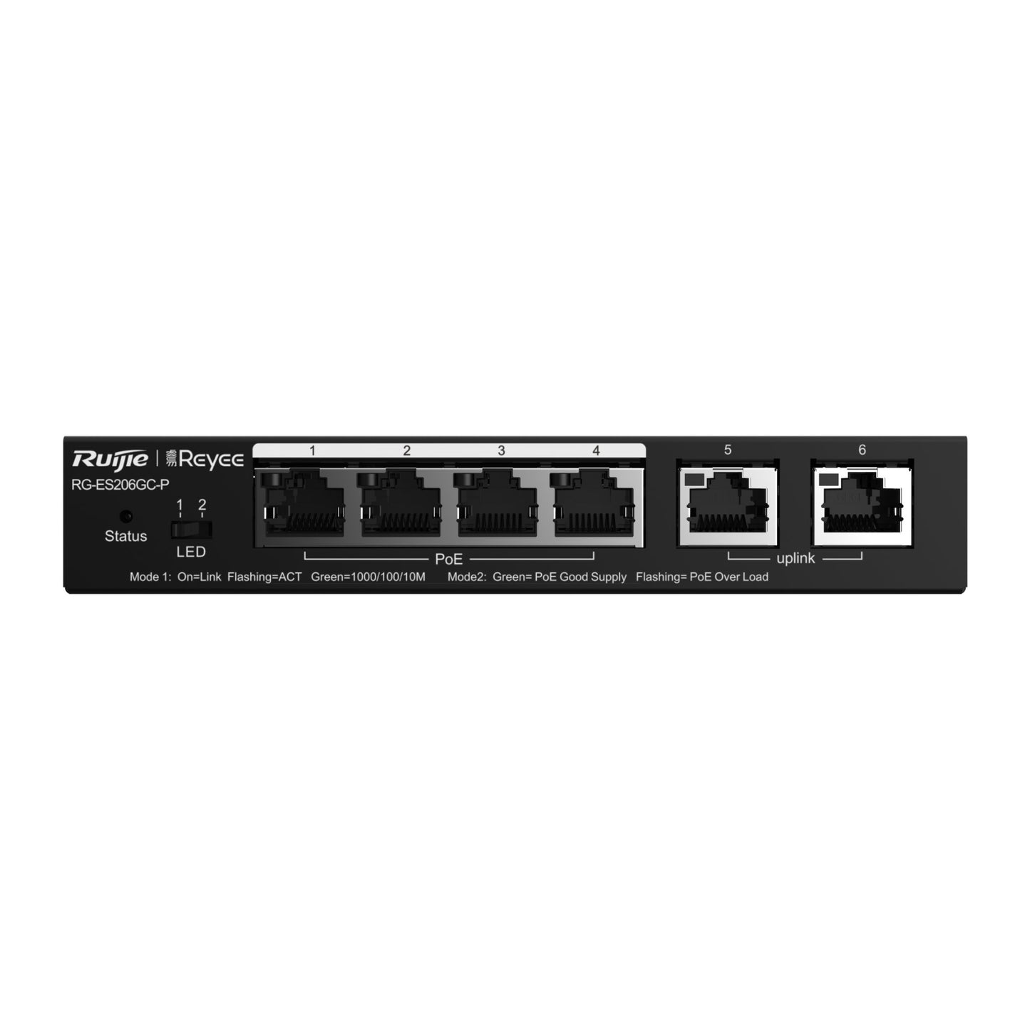 RG-ES206GC-P, Smart Cloud Managed PoE-Switch - 6xGE | L2 | PoE | CCTV