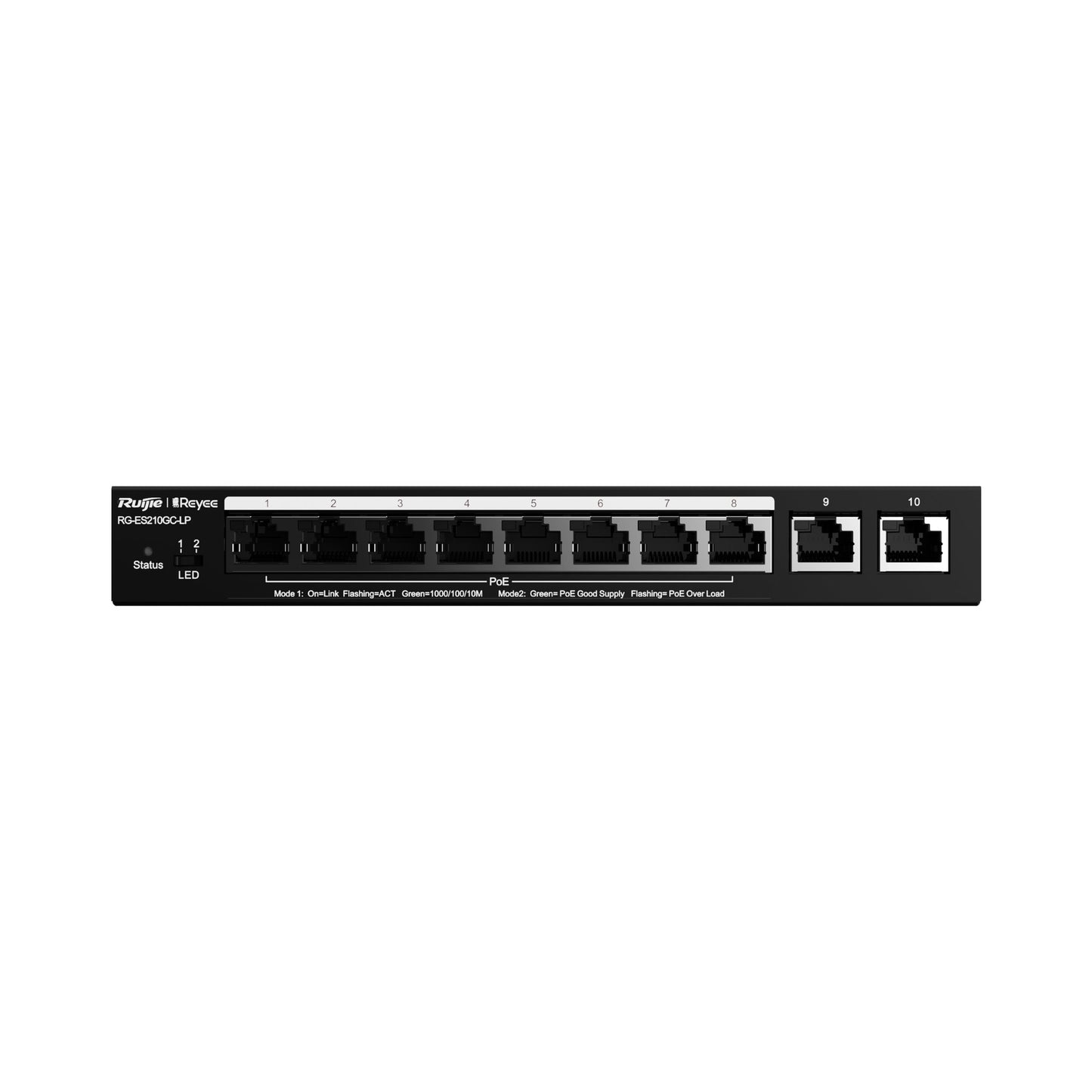 RG-ES210GC-LP, Smart Cloud Managed PoE-Switch - 10xGE | L2 | PoE | CCTV