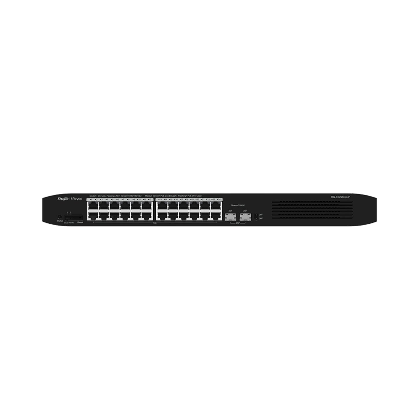 RG-ES226GC-P, Smart Cloud Managed PoE-Switch - 2xSFP 24xGE | L2 | PoE | CCTV
