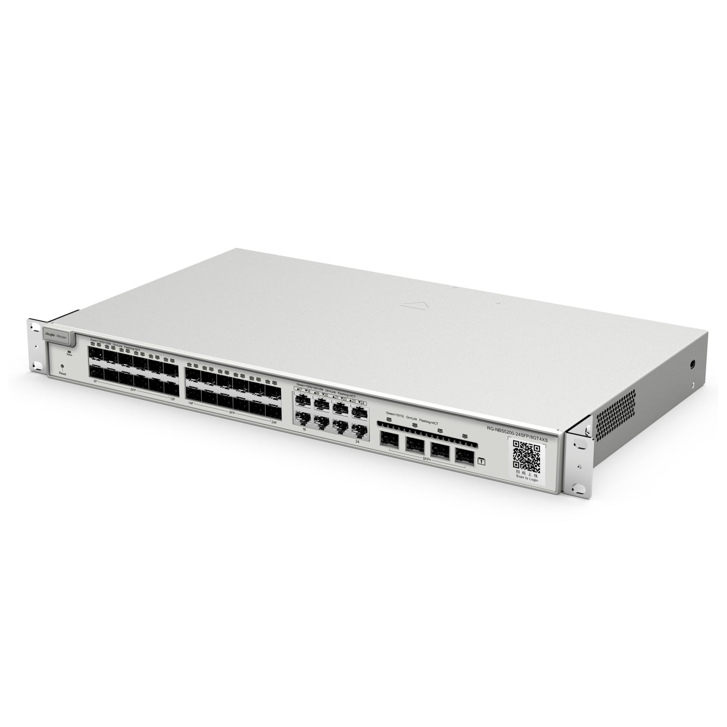 RG-NBS5200-24SFP-8GT4XS, L3 10G Cloud Managed Switch - 4xSFP+ 24xSFP 8xComboGT | L3 | 10G