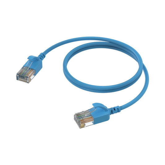 CAT6A Patchkabel (SLIM) - U/UTP | LSHF | Blue | 0,15m