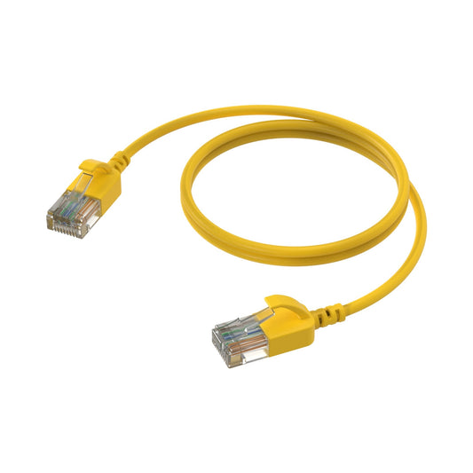 CAT6A Patchkabel (SLIM) - U/UTP | LSHF | Yellow | 0,3m