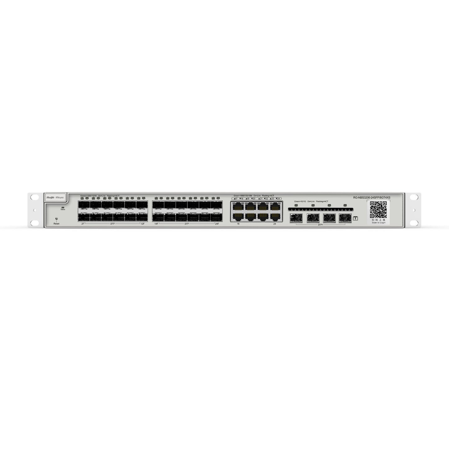 RG-NBS3200-24SFP-8GT4XS, L2 10G Cloud Managed Switch - 4xSFP+ 24xSFP 8xComboGT | L2